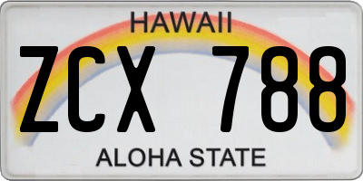 HI license plate ZCX788