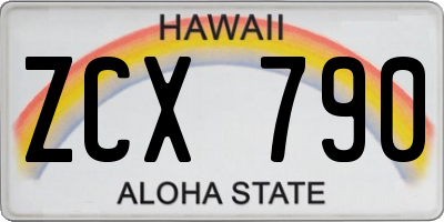 HI license plate ZCX790