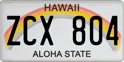 HI license plate ZCX804
