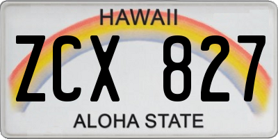 HI license plate ZCX827