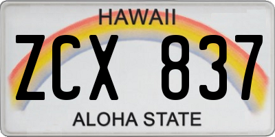 HI license plate ZCX837
