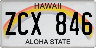 HI license plate ZCX846