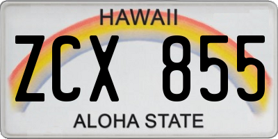 HI license plate ZCX855