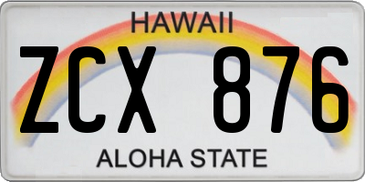 HI license plate ZCX876