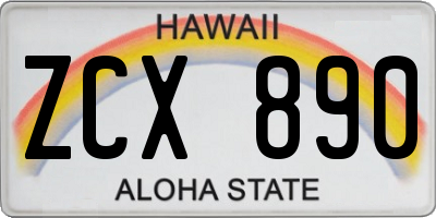 HI license plate ZCX890