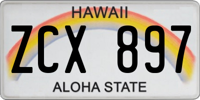 HI license plate ZCX897