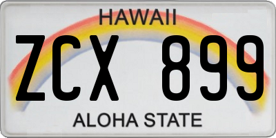 HI license plate ZCX899