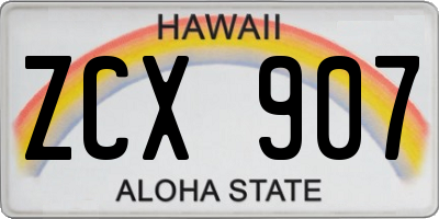 HI license plate ZCX907