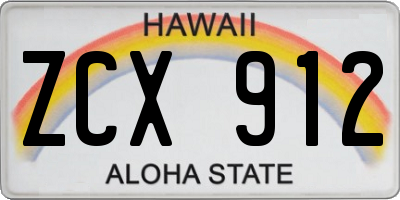 HI license plate ZCX912