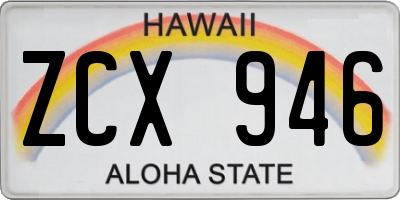 HI license plate ZCX946