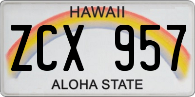 HI license plate ZCX957