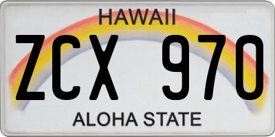 HI license plate ZCX970