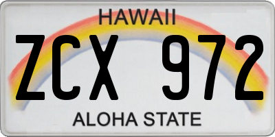 HI license plate ZCX972