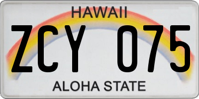 HI license plate ZCY075
