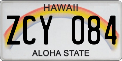 HI license plate ZCY084