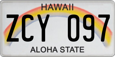 HI license plate ZCY097