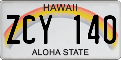 HI license plate ZCY140