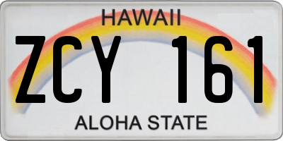 HI license plate ZCY161