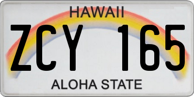 HI license plate ZCY165