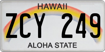 HI license plate ZCY249