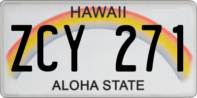HI license plate ZCY271