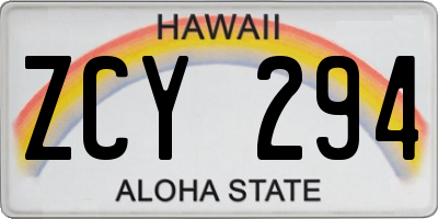 HI license plate ZCY294