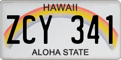 HI license plate ZCY341