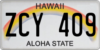 HI license plate ZCY409
