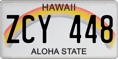 HI license plate ZCY448