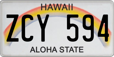 HI license plate ZCY594