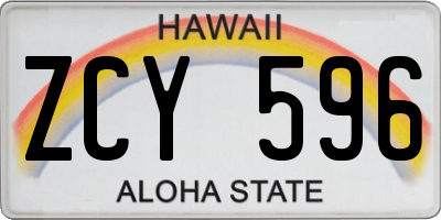 HI license plate ZCY596