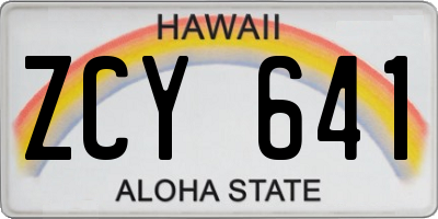 HI license plate ZCY641