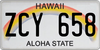 HI license plate ZCY658