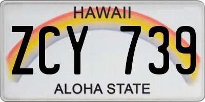 HI license plate ZCY739