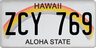 HI license plate ZCY769