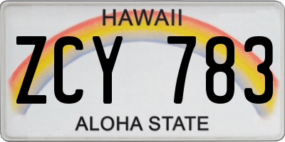 HI license plate ZCY783