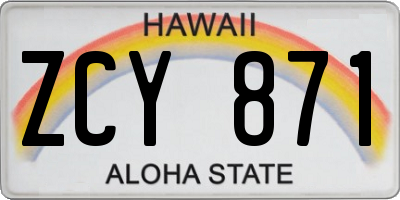HI license plate ZCY871