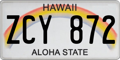 HI license plate ZCY872