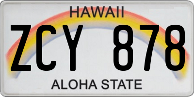 HI license plate ZCY878