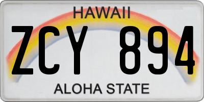 HI license plate ZCY894