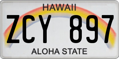 HI license plate ZCY897