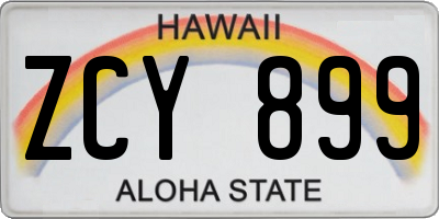 HI license plate ZCY899