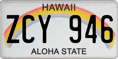 HI license plate ZCY946
