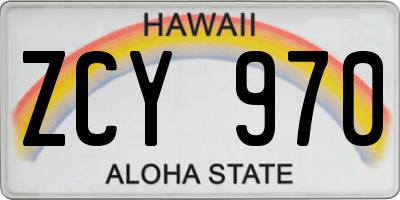 HI license plate ZCY970