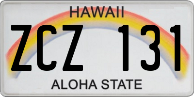 HI license plate ZCZ131