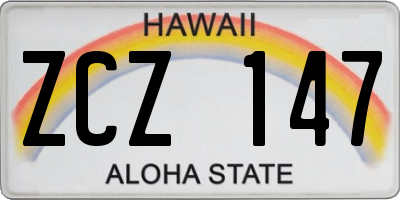 HI license plate ZCZ147