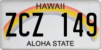 HI license plate ZCZ149
