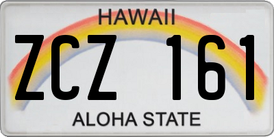 HI license plate ZCZ161