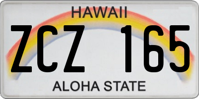 HI license plate ZCZ165