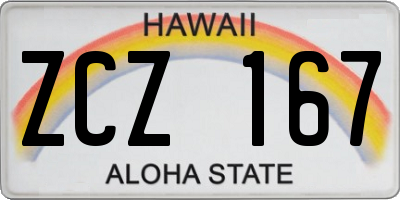 HI license plate ZCZ167